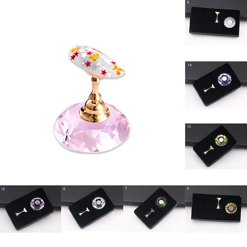 1Set Magnetic Nail Holder Practice Training Display Stand Acrylic Crystal Holders Alloy False Tip Salon DIY Manicure Tools | Красота и
