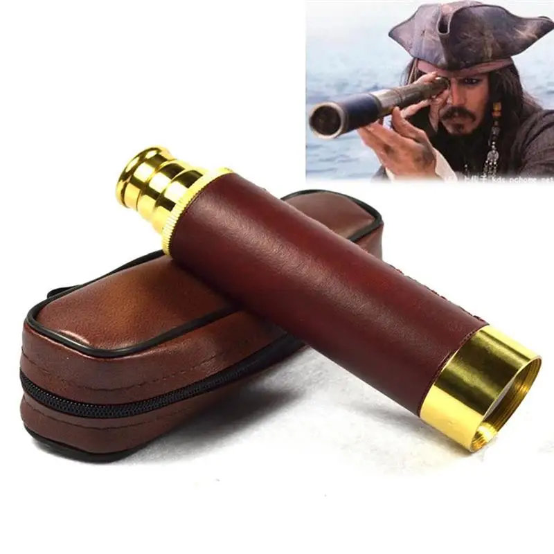 NEW Telescope Brass Pirate Monocular 25x30 Collapsible Vintage for View Watching Games Travel Hiking Hunting | Инструменты
