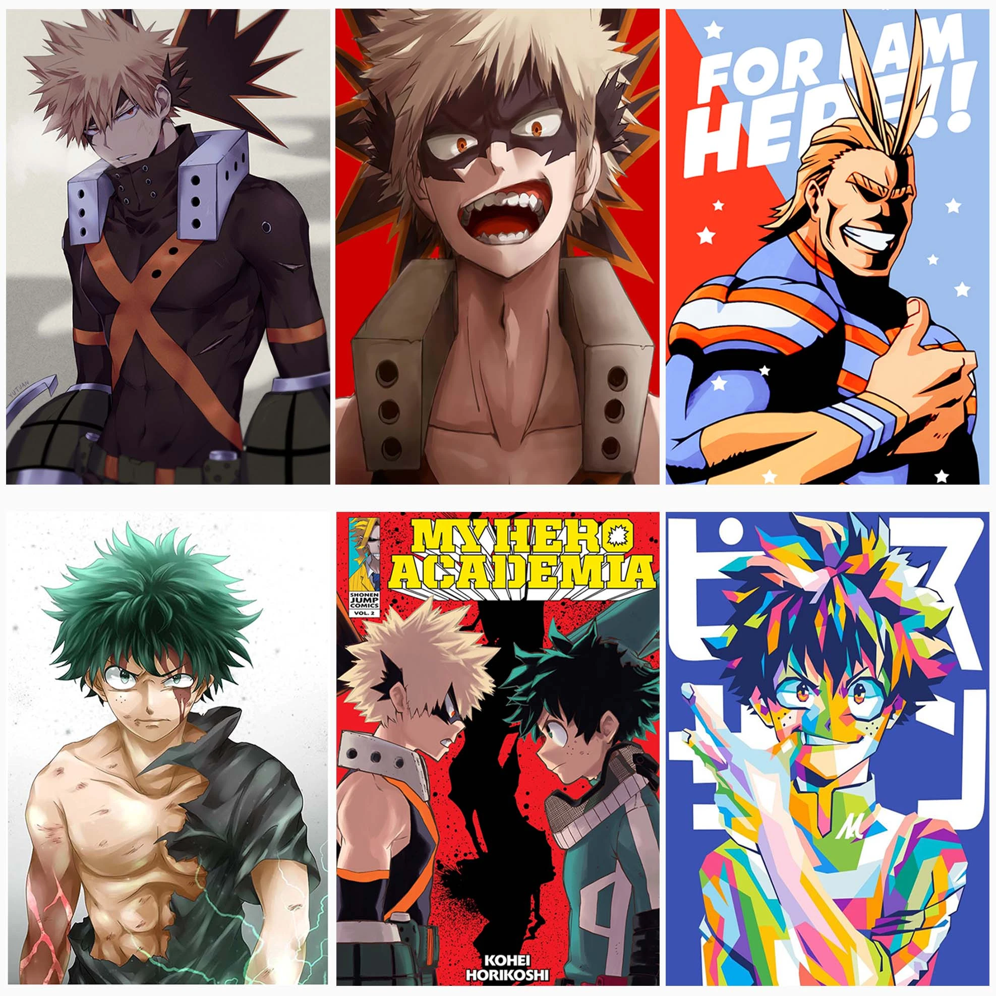 high quality pvc white cardboard japanese anime my hero academia children s room decoration poster wall stickers print picture painting calligraphy aliexpress