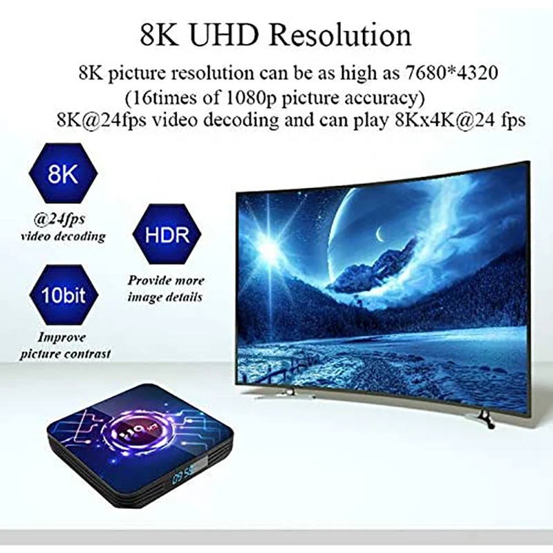 ТВ приставка H9 X3 S905X3 4 + 32 ГБ Android 9 0 8K сетевой плеер|ТВ-приставки и медиаплееры| |