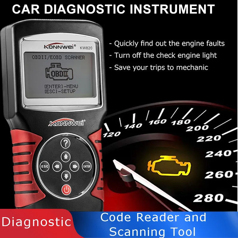

Vehemo Handheld for Clear Errror Code Auto Diagnostic OBD2 Diagnostic Scanner Car Diagnostic Check Engine Tool Automotive