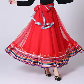 

Oversize 6XL Silk Long Bohemian Pleated Maxi Skirts Womens Summer 2 Layers High Waist 90cm Long Skirt Tutu Elegant Ladies