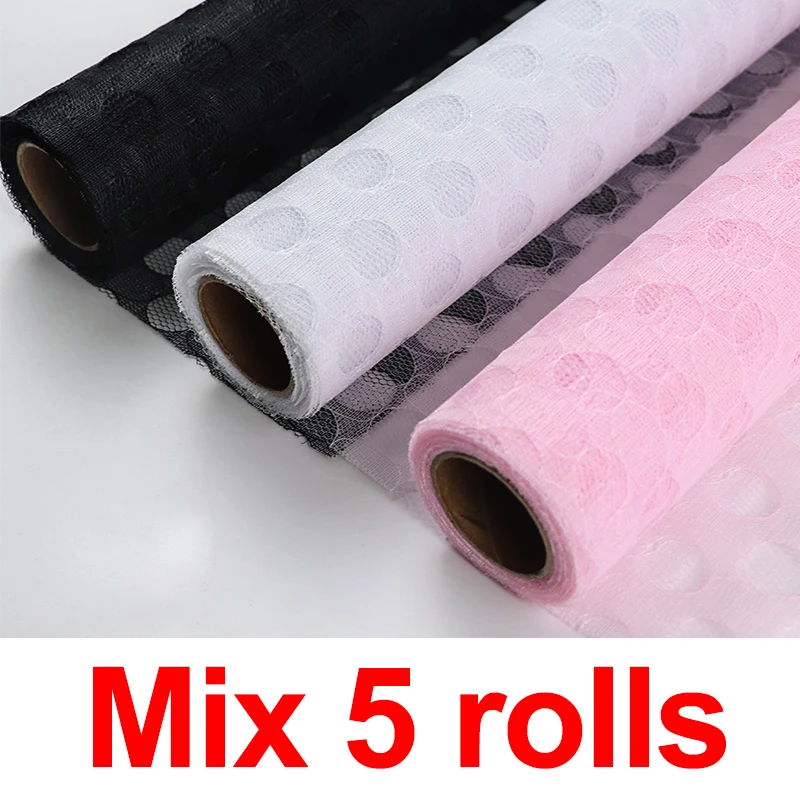 Mix 5rolls 50 см* 5 ярдов рулон цветок упаковка Марля букет цветочный мешок цветок материал марлевые кружева Рождество оберточная бумага - Цвет: Mix 5rolls