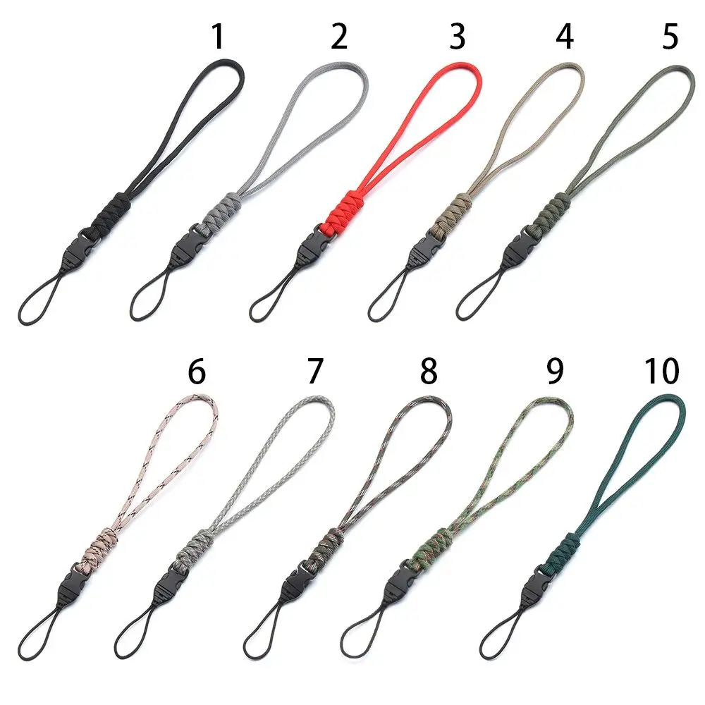 1PC Paracord Keychain Lanyard High Strength Parachute Cord Survival Backpack Keychain Flashlight Camera Anti-lost Hanging Rope