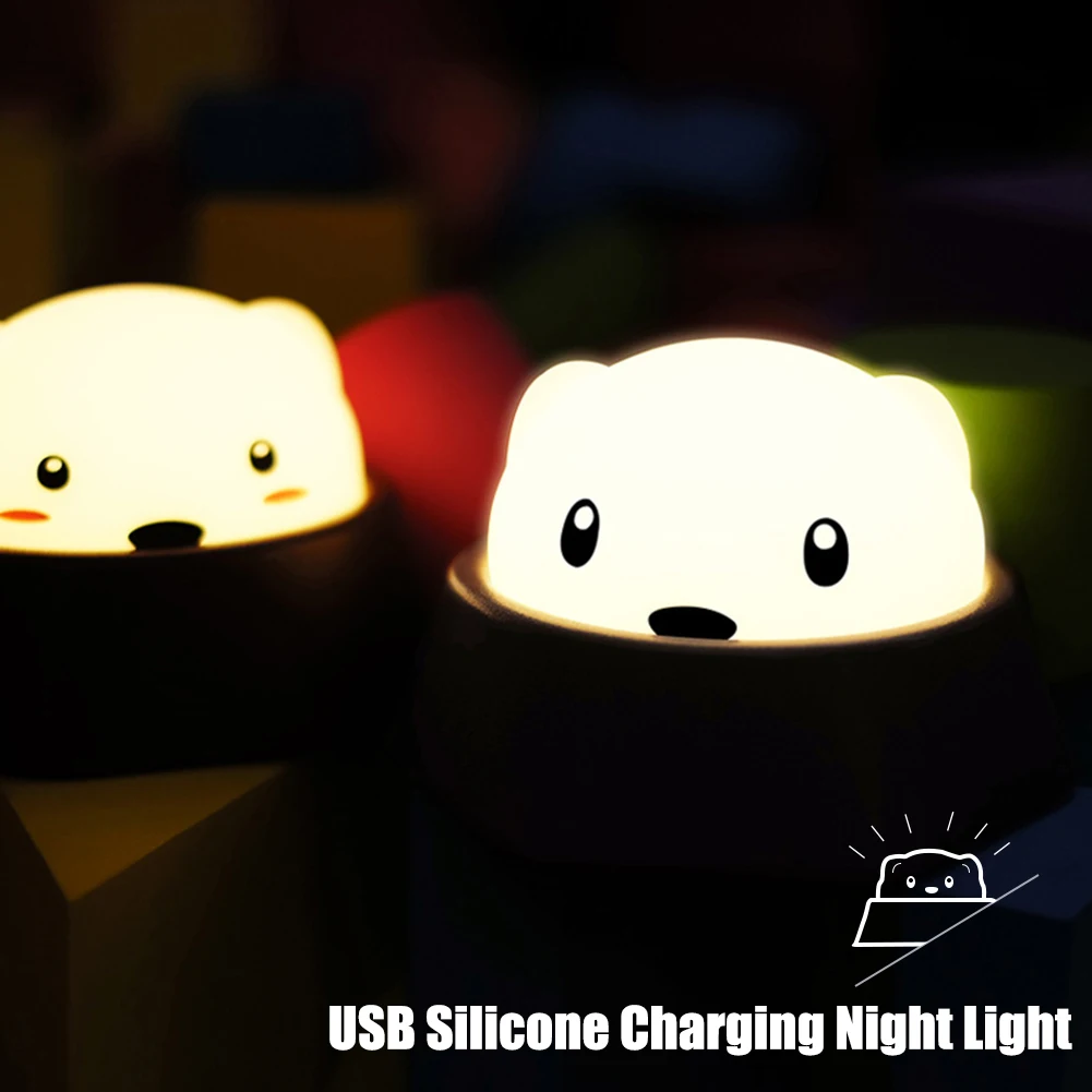 Питомник чувствительный кран Управление USB Перезаряжаемые яркий коврик нескользящий игрушки для детей симпатичный светодиодный ночной Светильник дорожная детская Спальня универсальные