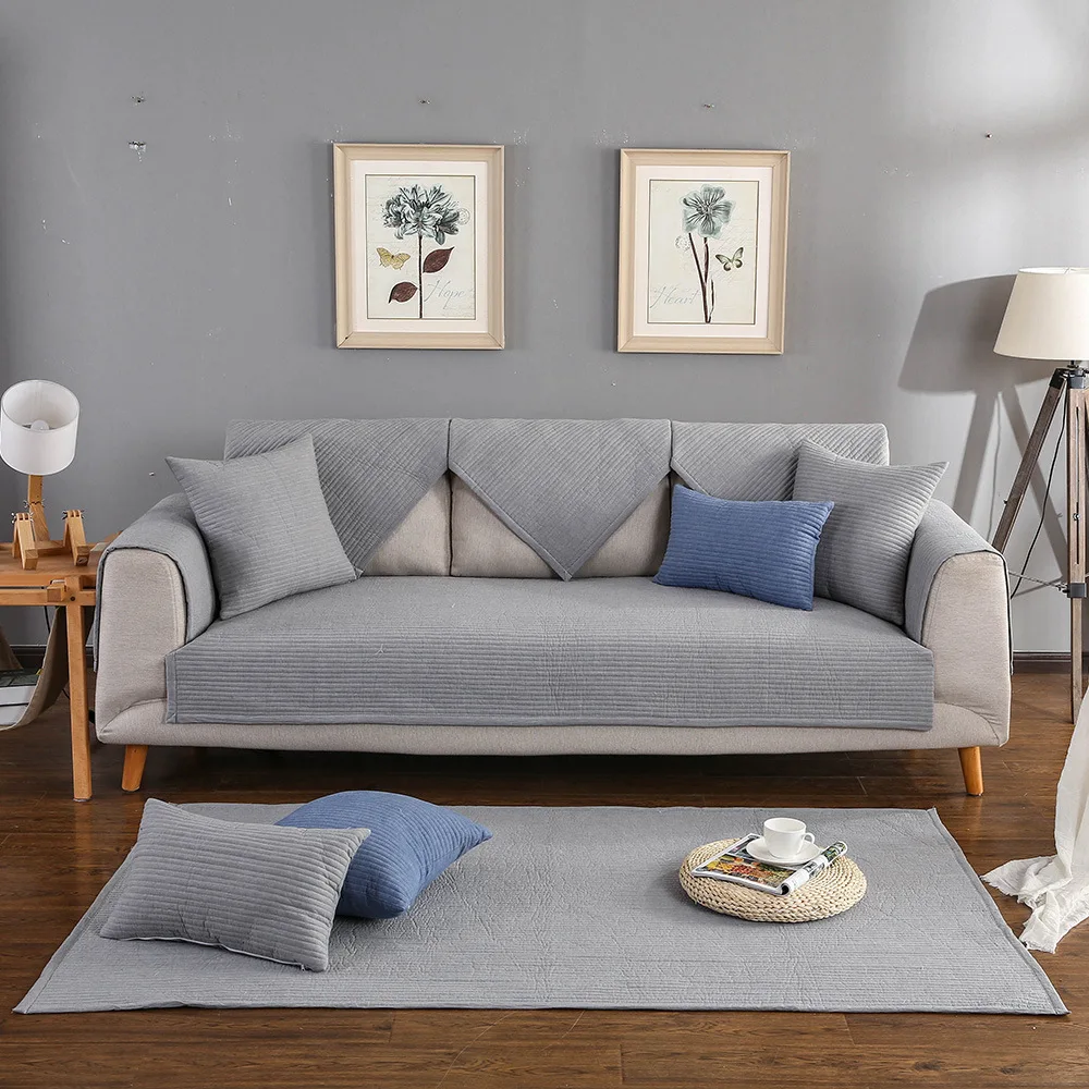 

Northern European-Style Sofa Pad Minimalist Modern High Temperature Washing Cotton Fabric Anti-slip Four Seasons Universal Sofa