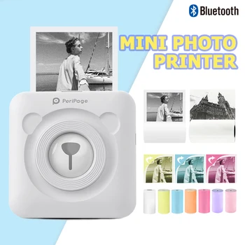 

Bluetooth Printer Portable Thermal Mini Wireless Thermal Picture Photo Printer for Android IOS Mobile Phone Sticker Paper Kit