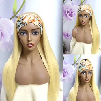 

613 Honey Blonde Long Headband Wig Human Hair Easy Full Wig Brazilian Remy Hair Headband Wig Natural Hair Machine Wig