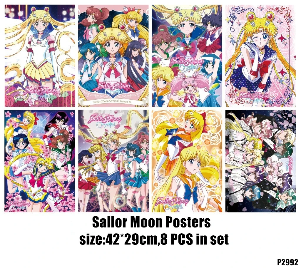 Anime Sailor Moon Toys Posters Included 8 Different Pictures 8pcs Lot Video Games Poster Sizes 42x29 Cm Sailor Moon Toys Anime Sailor Moonsailor Moon Aliexpress
