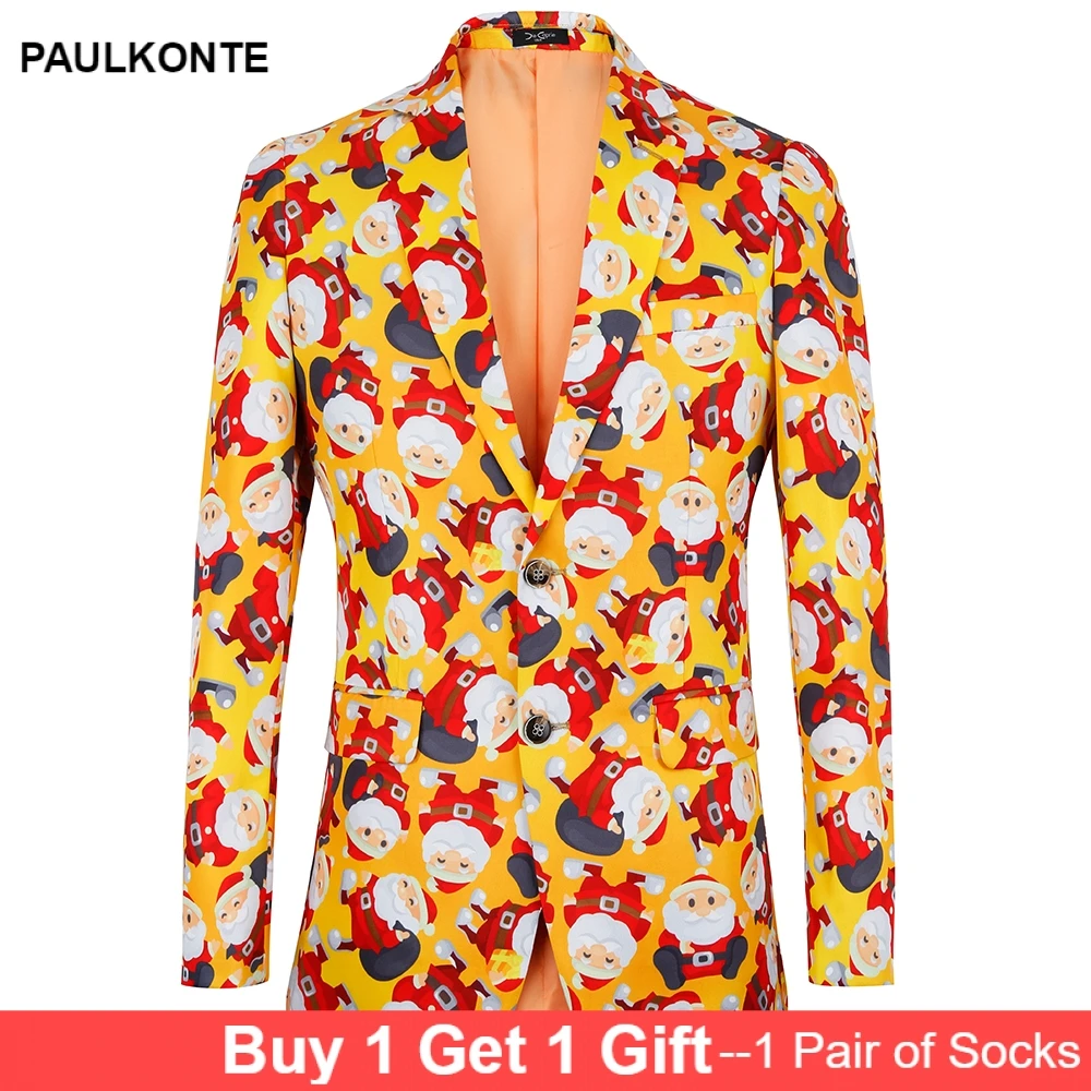 Fashion Men's Casual Boutique Popular flower Floral Print blazers coat Slim Fit Formal TWO Buttons Suit Blazer Coat Jacket Tops