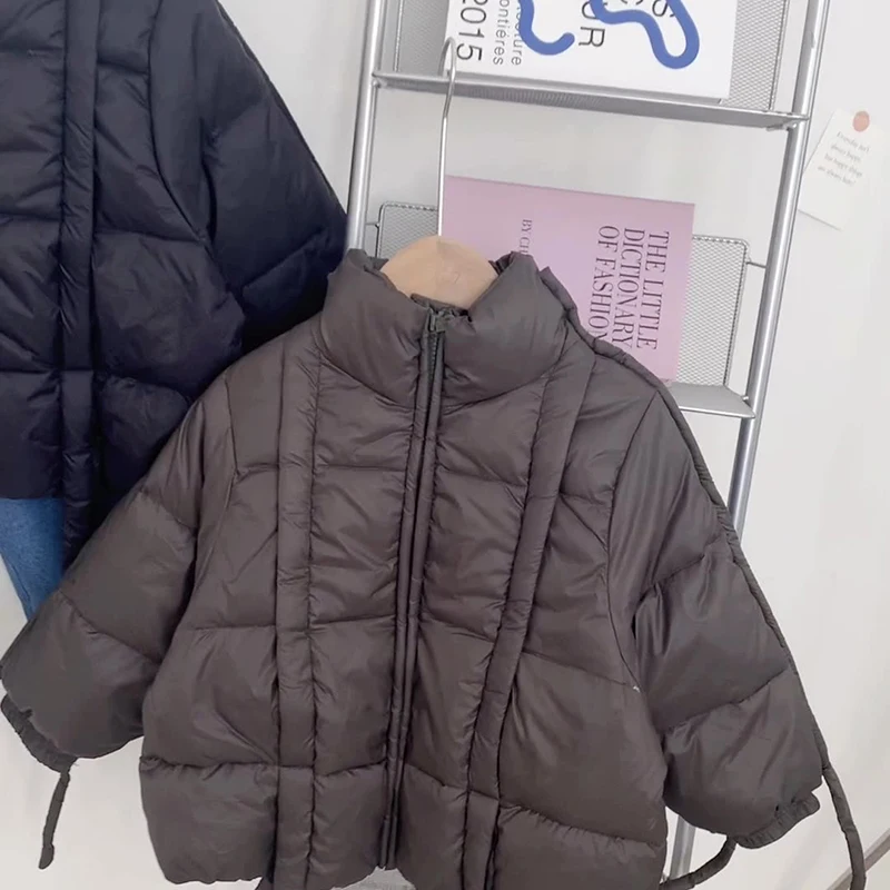 Children's Down Jacket Autumn Winter Fasdhion Solid Turtleneck Warm Boys Coat Lightweight All-match Kids Outerwear