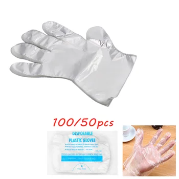 

50/100pcs Disposable Plastic Gloves Food Service Clear Vinyl Gloves Multifunctional gloves Kitchen Cake Garden Safety gloves