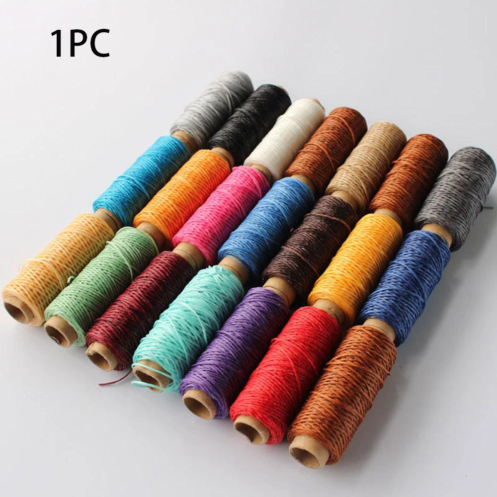 Fashion 0.8mm 150D Waxed Thread Leather Waxed Thread Cord Hand Stitching Thread Flat Waxed Sewing Line DIY Handicraft Tool 50M