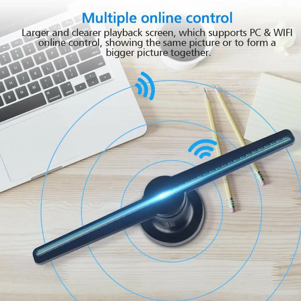 3D светодиодный WiFi голографический проектор дисплей вентилятор голограмма рекламный плеер