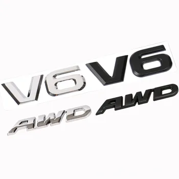 

3D Metal Car Logo Sticker Emblem Auto Badge Decal For V6 AWD Mercedes BMW Audi VW Ford Mustang Ranger Nissan Toyota car Styling