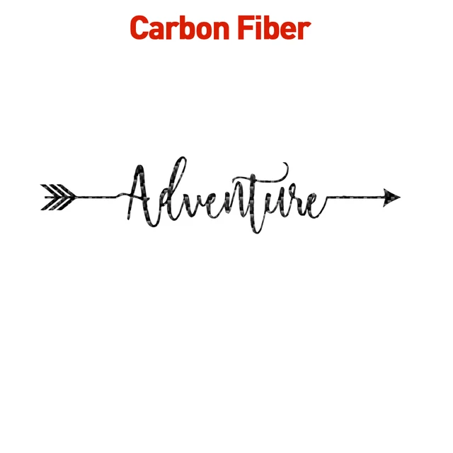 Fashion 126X28cm Adventure Frase Carbon Sticker Car Both Body Arrow Quote Stickers Decal Car Wrap Vinyl Film Car Accessories Carbon Fiber