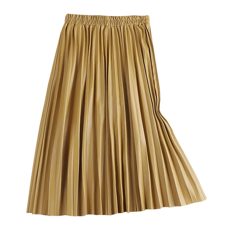 Новая осенне-зимняя облегающая женская бархатная юбка с высокой талией модные тонкие юбки в складку из искусственной кожи для женщин Saias Faldas