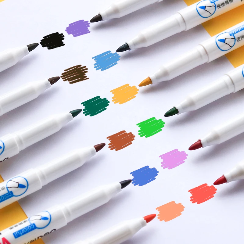 DELI 12 Colors Whiteboard Marker Set Non Toxic Dry Erase Marker Sign Fine  Nib Supply Office