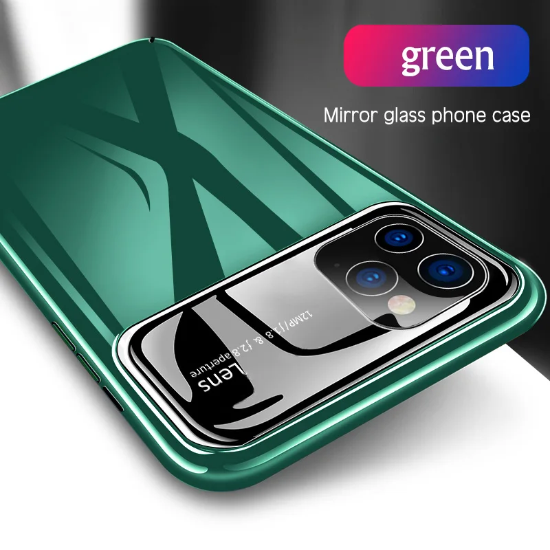 Роскошный стеклянный чехол для iPhone 11 Pro MAX 6,5 6,1 5,8, модный ультратонкий защитный чехол для iPhone XS MAX XR X 7 8 Plus, чехол - Цвет: Green