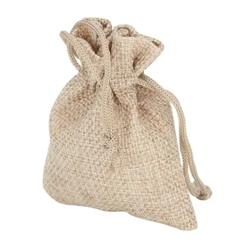 

Small Burlap Linen Jute Sack Jewelry Pouch Drawstring Wedding Gift Mini Bags Burlap Bags 2020 New Arrival