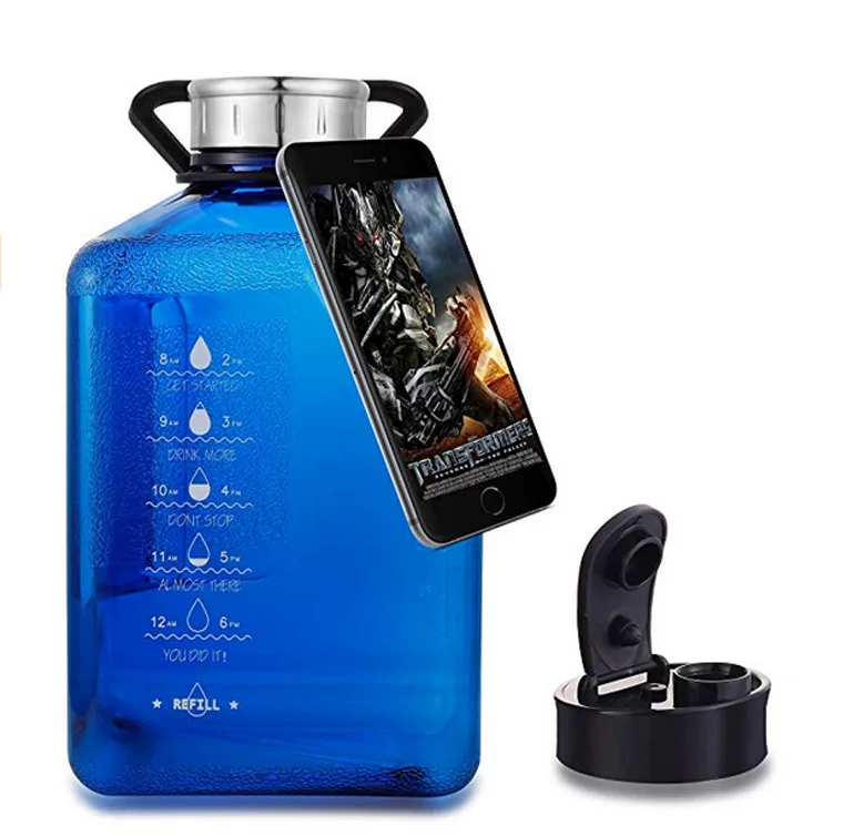 

2019 Creative 2.2L Sports Bottle Gym Large Capacity Glass Plastic Water Bottle Mobile Phone Pitcher