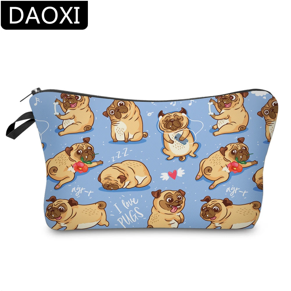 

DAOXI 3D Printing Rose Pug Cosmetic Bags Makeup Bag Waterproof Travel Toiletry Pouch for Travel DX51491