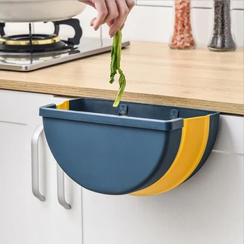 

Folding Waste Bin Kitchen Tool Cabinet Door Hanging Trash Can Kitchen Trash Can Wall Mounted Garbage Can Car Bathroom Toilet