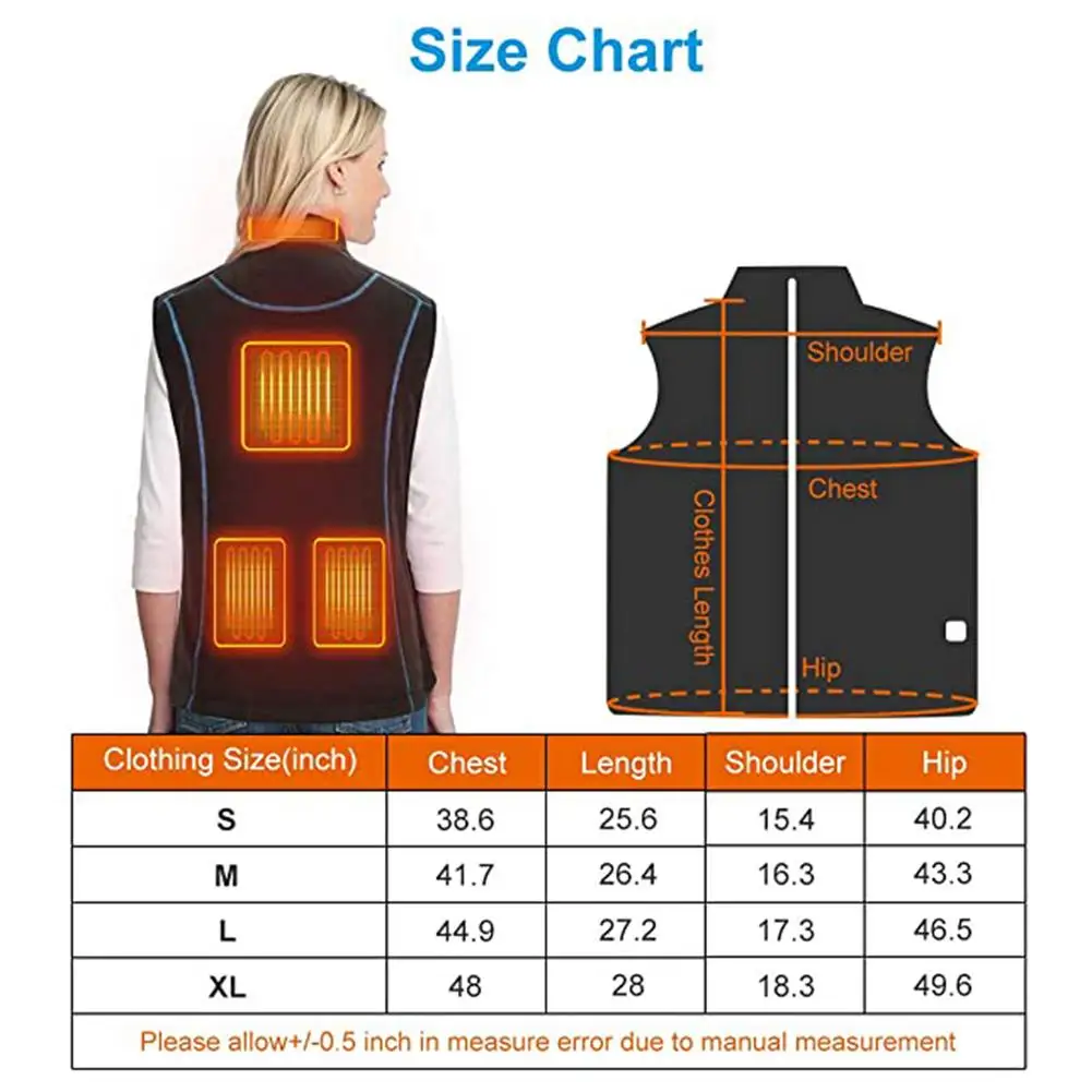 Women Heated Vest Winter Electric Thermal Waistcoat Female Smart Heating Warm Jackets Vest Outdoor Sport Heated Gilet Women
