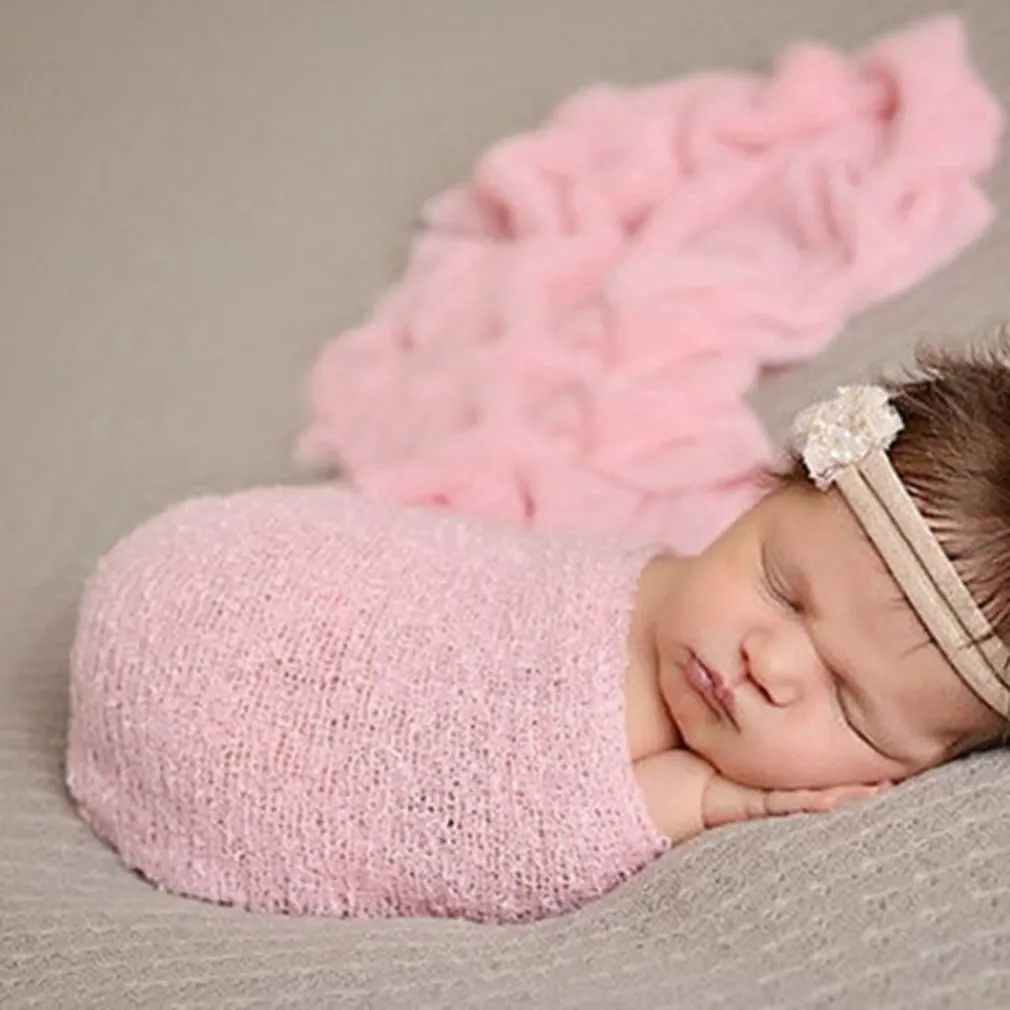 9 Colors Soft Baby Photography Props Cotton Blanket Wraps Stretch Knit Wrap Newborn Photo Cloth Accessories 40*60cm | Мать и ребенок