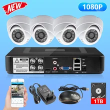 FUERS 2MP 4CH AHD DVR CCTV камера видеонаблюдения Система безопасности для помещений 3000TVL купольная камера видео ночного видения P2P 24 шт. светодиодный 1080P