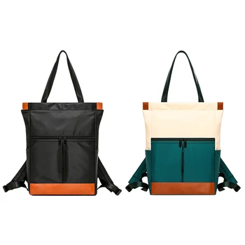 

Nylon Waterproof Laptop Backpack Student Schoolbag Color Matching Multi-Function Backpack Ladies High-Capacity Hand Bag Shoulder