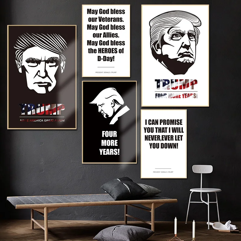 Картина на холсте с изображением Дональда Трампа из мультфильма мотивационные