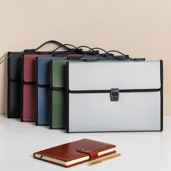 

New multi-layer art portable package student paper folder buckle A4 Filing storage 13 into document bag Office School Supplies