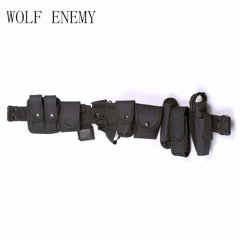 Multifunctional 10in1 Tactical Security Duty Belts Gun Holster Flashlight Pouch Sets Utility Kit Belt Military Police | Спорт и