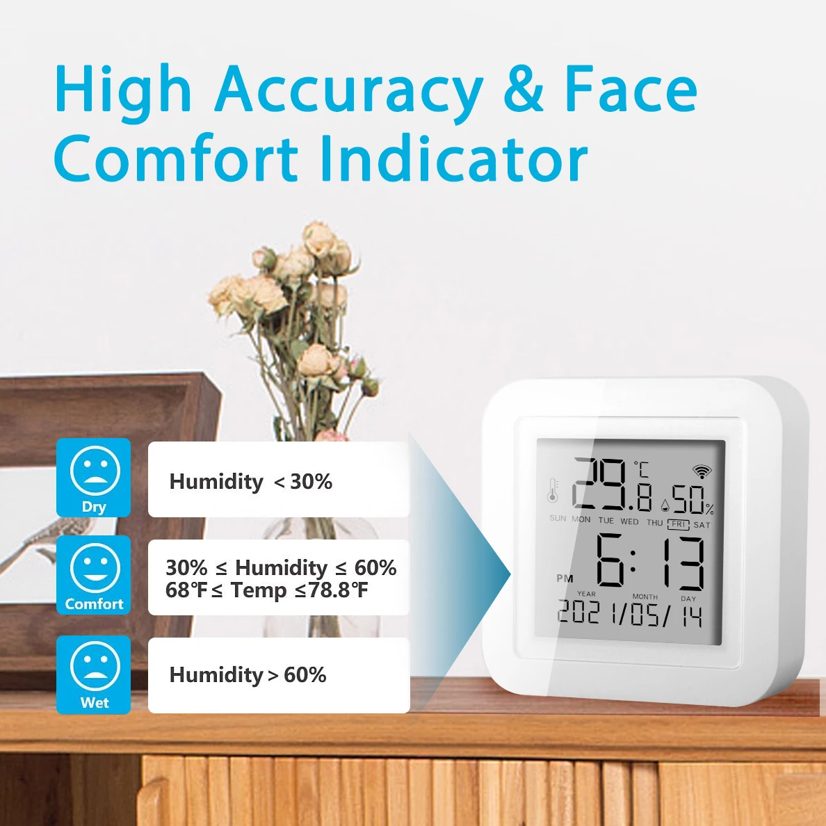 Buy Wholesale China Tuya Smart Life Wireless Digital Lcd Display Thermometer  Home Wifi Temperature Humidity Sensor & Wifi Temperature Humidity Sensor at  USD 18.59