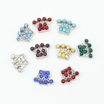 

Crown Birthstone Floating Charms 12 Mix Colors Charms Fit Living Locket Pendant 120pcs