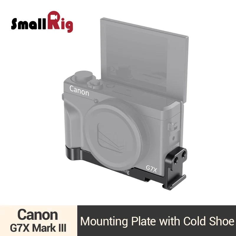 

SmallRig G7XCamera Mounting Plate with Two Cold Shoes for Canon G7X Mark III Quick Release Plate Vlog Shooting Accessories -2433