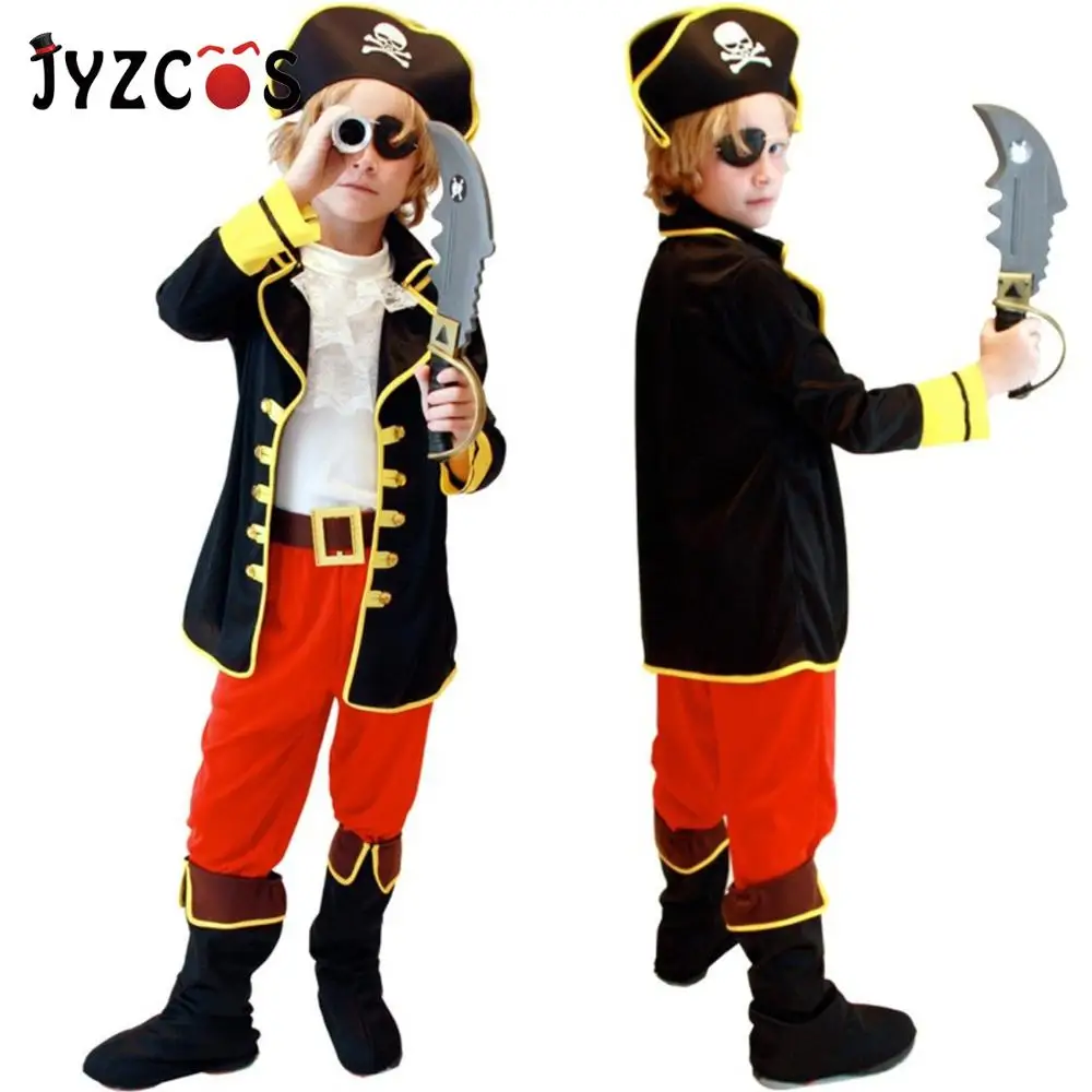 JYZCOS Детские костюмы для мальчиков с капитаном Джеком пират Флибустьер Хэллоуина
