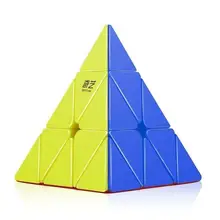 Qiyi Pyramid 3x3x3 Stickerless Tetrahedron скоростной куб Треугольник волшебный куб головоломка игрушка твист безопасный ABS многоцветная 3x3 головоломка