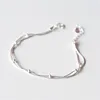 Fashion 925 Sterling Silver Double layer Round Bead Charm Bracelet & Bangle For Women Jewelry Accessories sl251 ► Photo 1/6