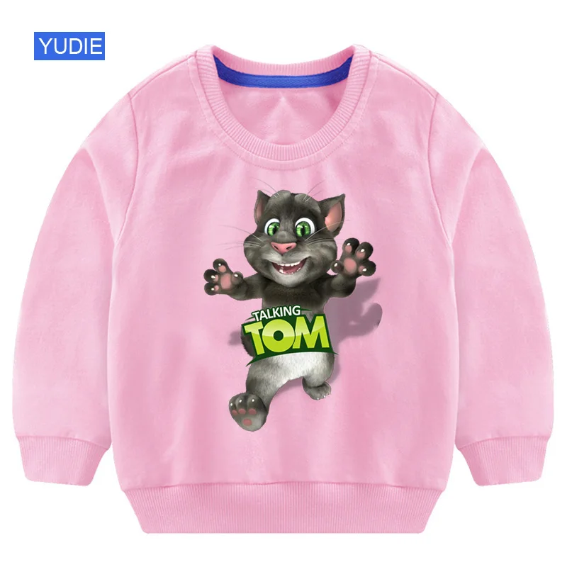 Толстовка для маленьких мальчиков Детская летняя рубашка с принтом кота из игры «Can Talking Tom» крутые модные толстовки с изображением кота Тома и его друзей для малышей