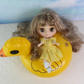 

Middle Blyth Doll, Free Shipping Nude Frosted Face Long Golden Hair Middle Blyth Doll Suitable for DIY Change Toy for Girls