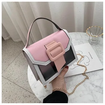 

Textured transparent small bag foreign female bag 2020 new Korean version of the wild messenger bag fashion saddle bag