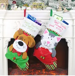 Милые плюшевые игрушки рождественские носки для кошек и собак Git Pocket Candy Bag Мягкие игрушки Рождественский подарок #3269