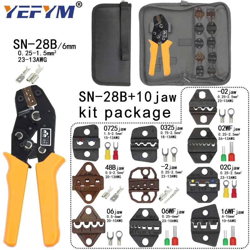 SN 28B обжимные плоскогубцы 10 челюстей для TAB 2 8 4 6 3/C3 XH2.54 3 96 2510/трубки/неизоляционные