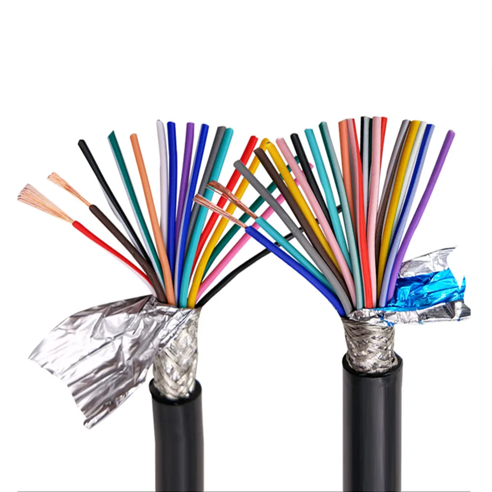 

Multi-core shielded cable RVVP24AWG 0.2mm2 3 4 5 6 8 10 12 14 16 20 24 core anti-interference control signal wire