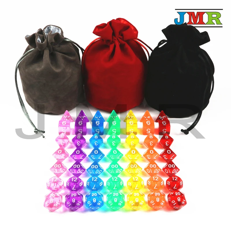 Высококачественные 49 шт./пакет Прозрачные Цифровые многогранные игральные кости