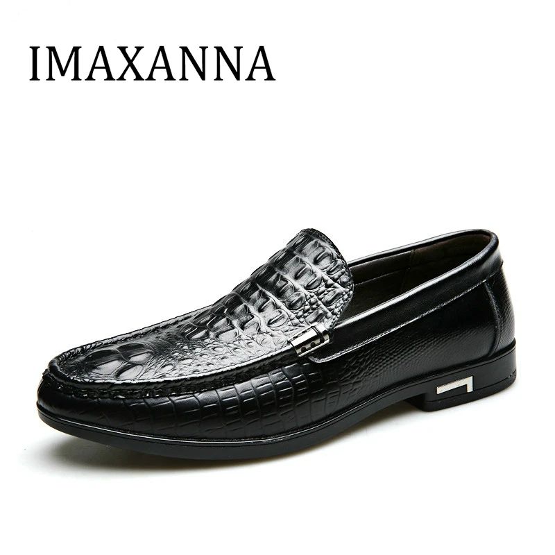 Туфли IMAXANNA мужские из натуральной кожи Брендовые повседневные лоферы дышащая