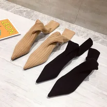 Женская обувь пикантные вязаные носки с острым носком осенне-зимние эластичные черные женские сапоги до колена botas mujer chaussures femme