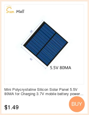 Поли панели солнечных батарей 5,5 V 100MA для DIY научно-технического производства фотогальванических панелей s 84*55 мм